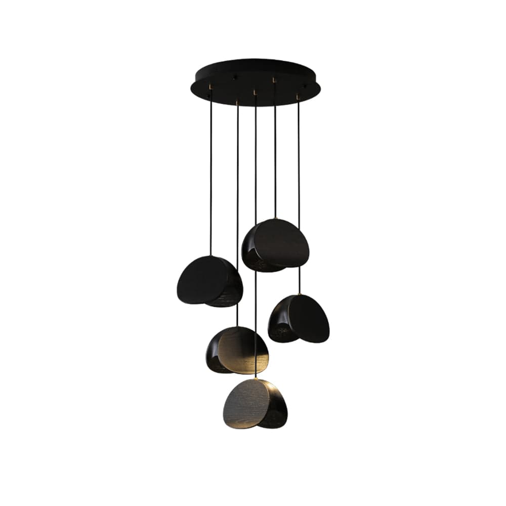 Siyuan Pendant Lamp - Artistic LED Lighting with Natural Wooden Shades