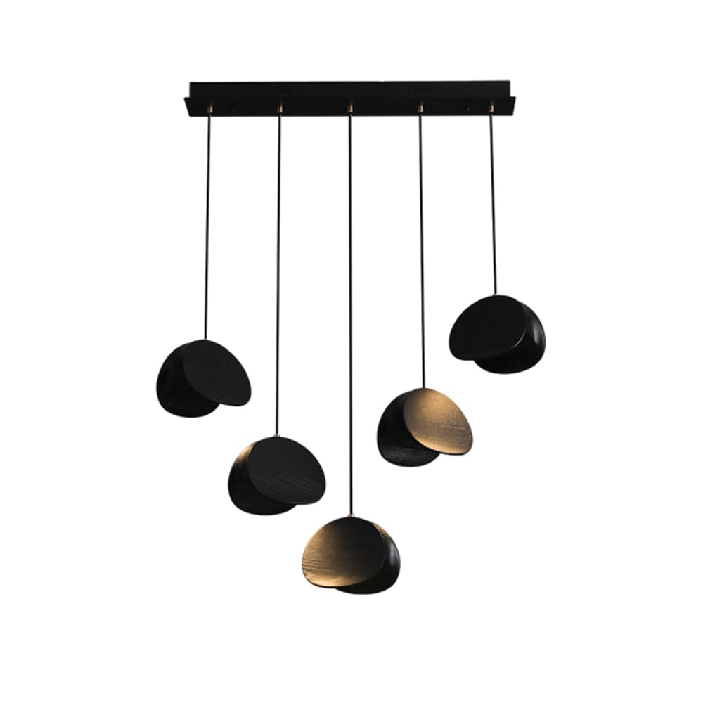 Siyuan Pendant Lamp - Artistic LED Lighting with Natural Wooden Shades