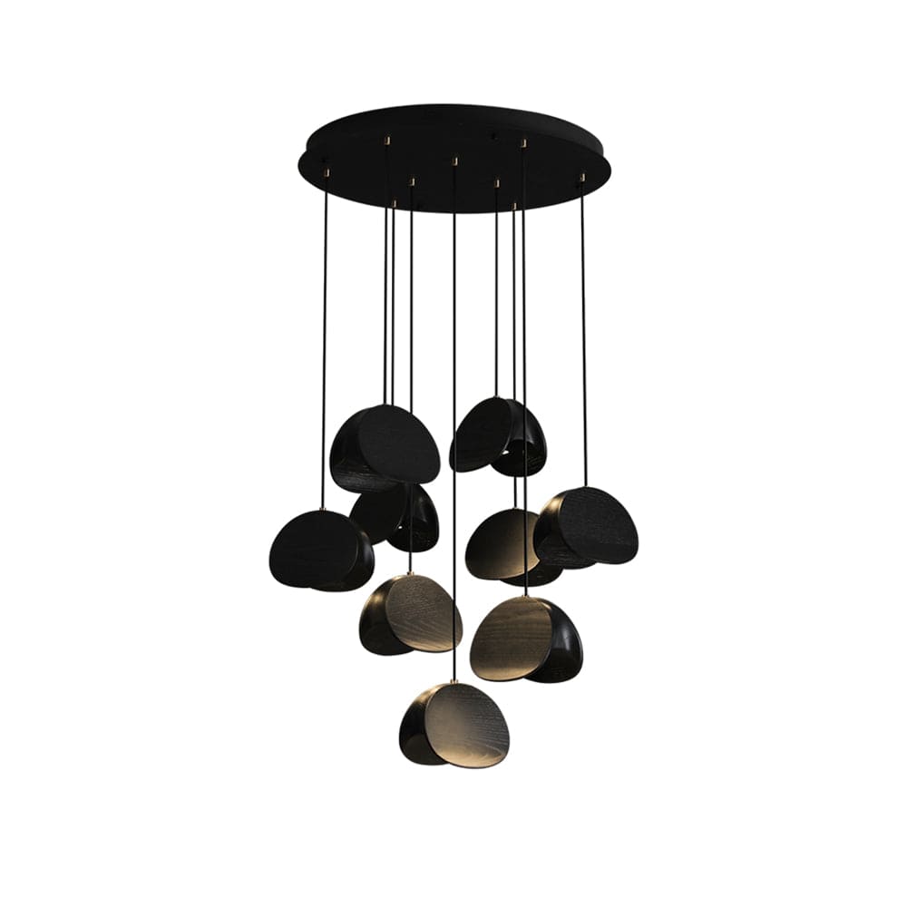 Siyuan Pendant Lamp - Artistic LED Lighting with Natural Wooden Shades