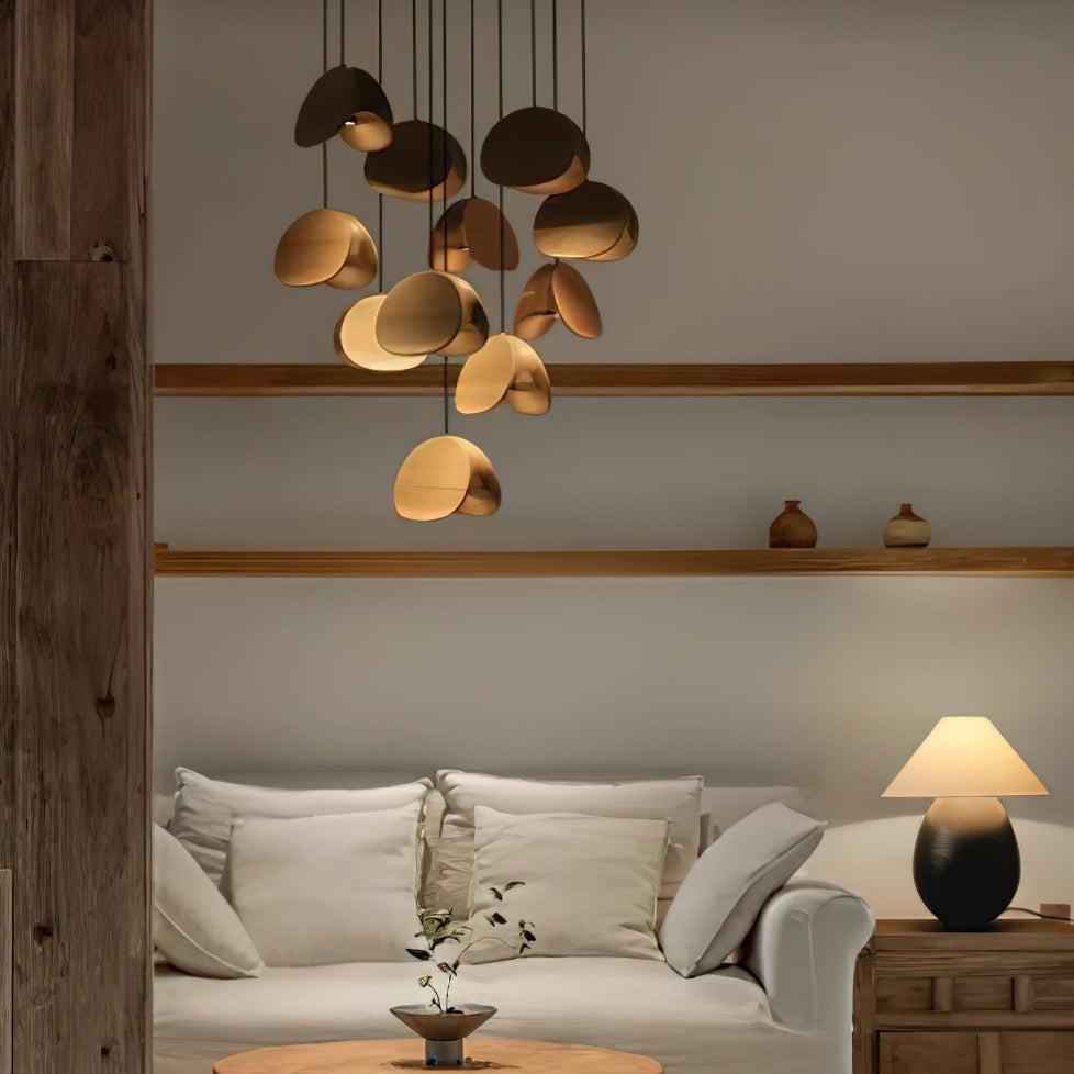 Siyuan Pendant Lamp - Artistic LED Lighting with Natural Wooden Shades