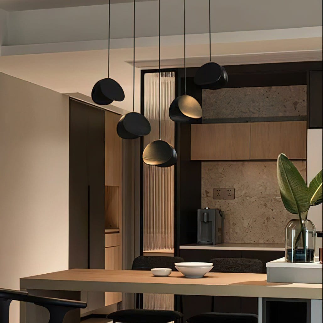 Siyuan Pendant Lamp - Artistic LED Lighting with Natural Wooden Shades