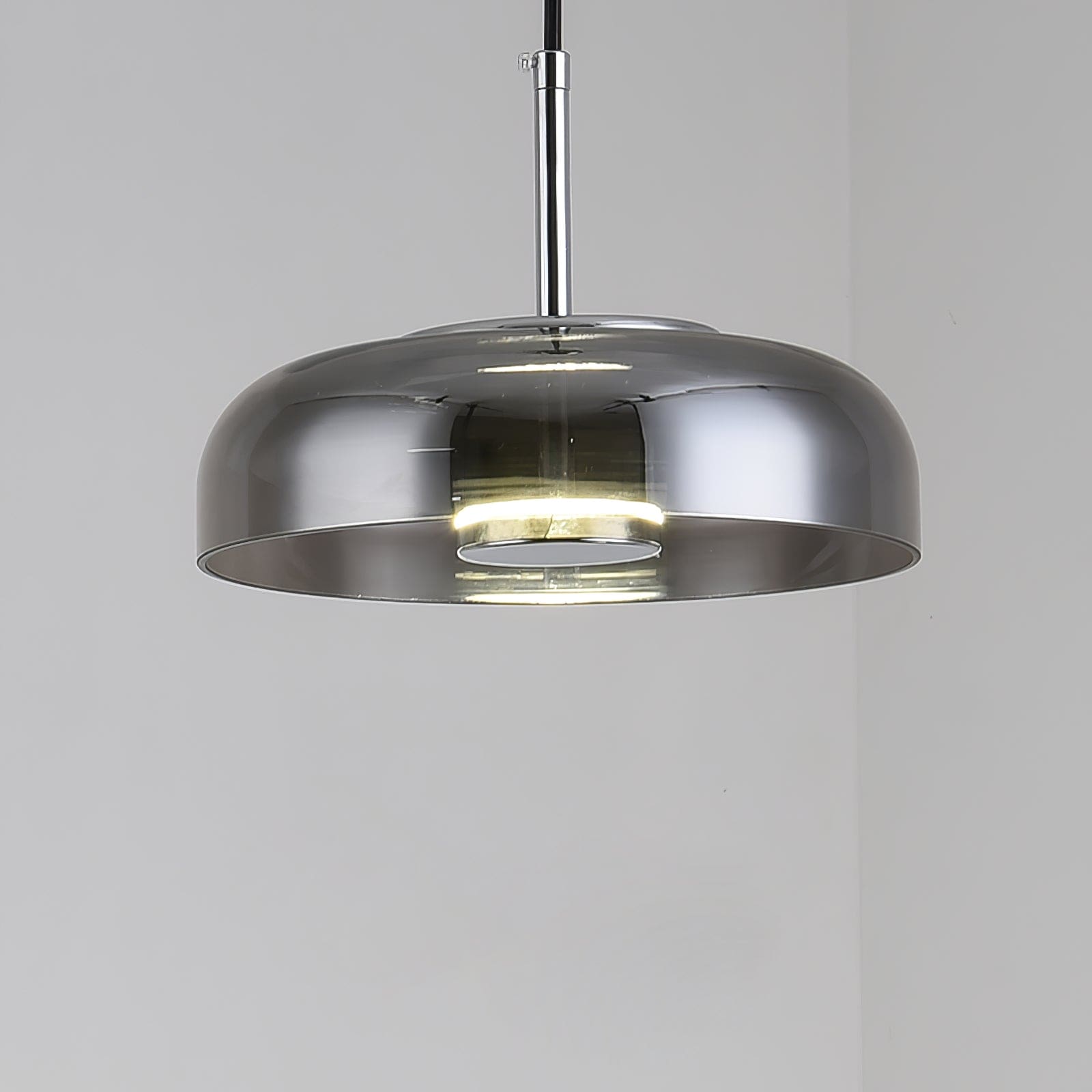 Solara Modern Brass Pendant Light – LED, Adjustable Height