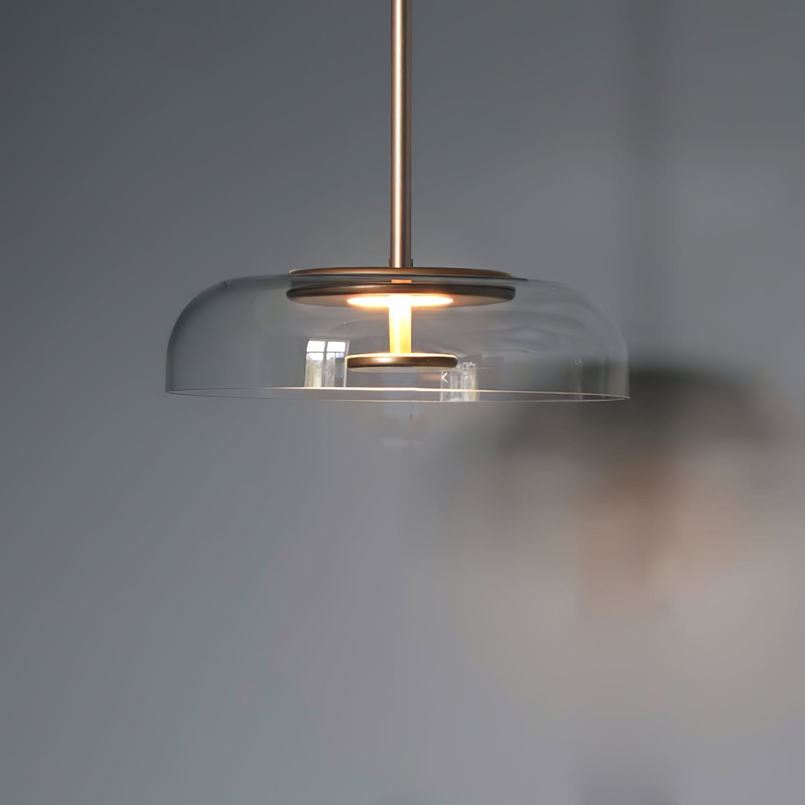 Solara Modern Brass Pendant Light – LED, Adjustable Height