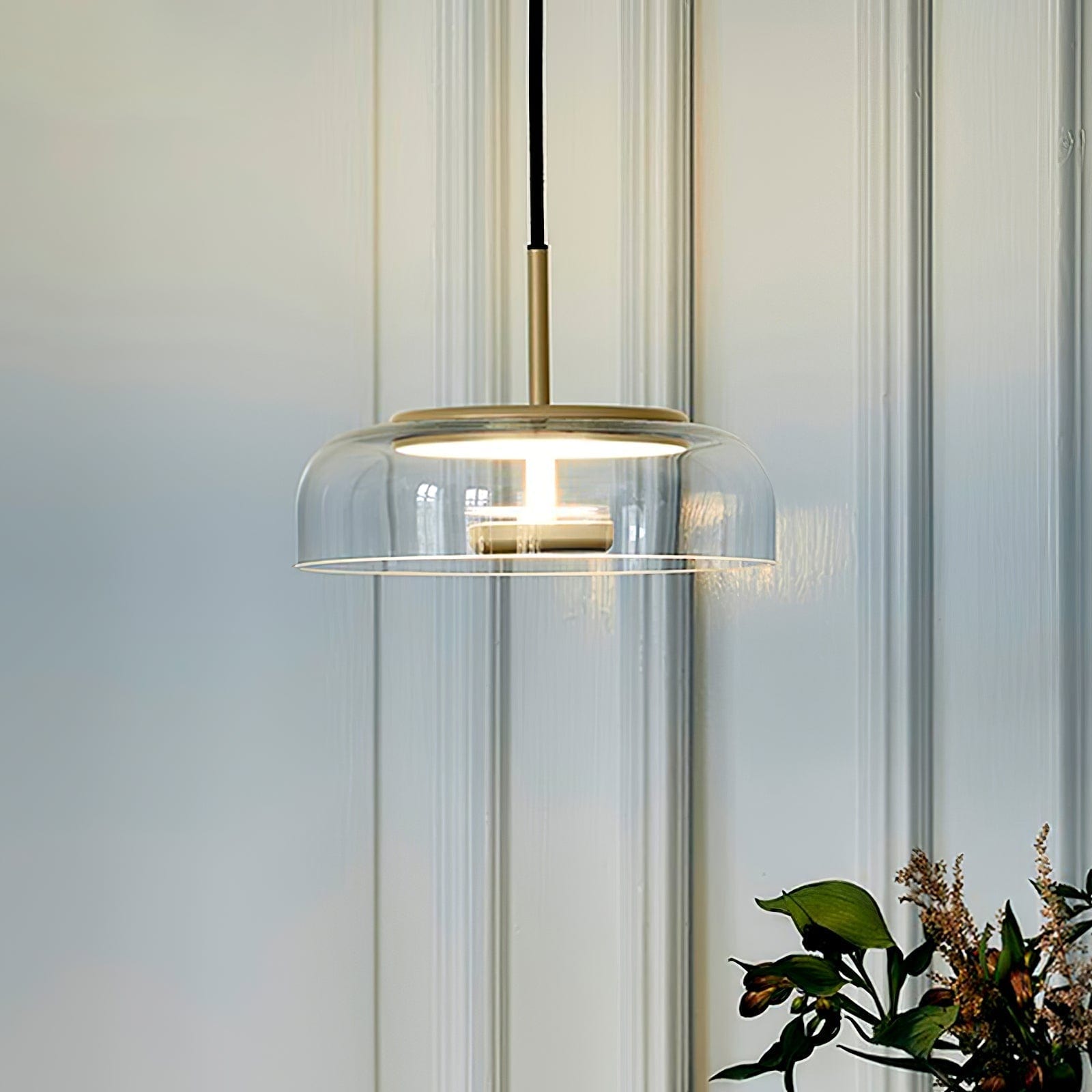 Solara Modern Brass Pendant Light – LED, Adjustable Height