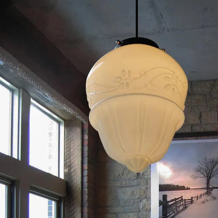 Vintage Milk Glass Pendant Light – Timeless Elegance