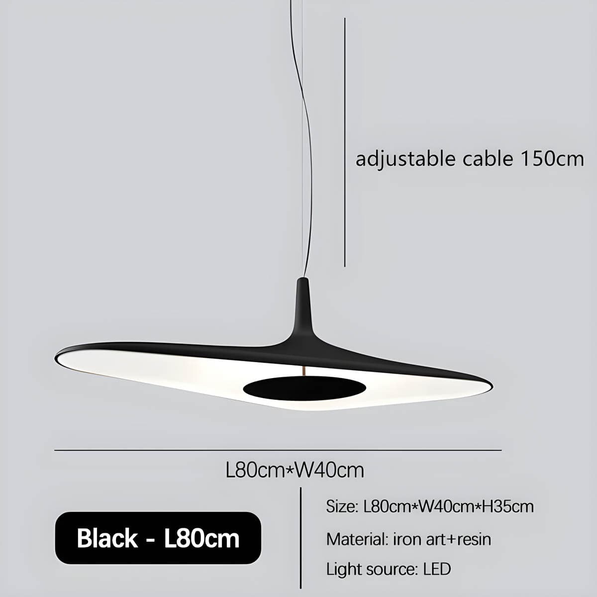 TIPI Pendant Light - Modern Resin Designer Light with Adjustable Cord