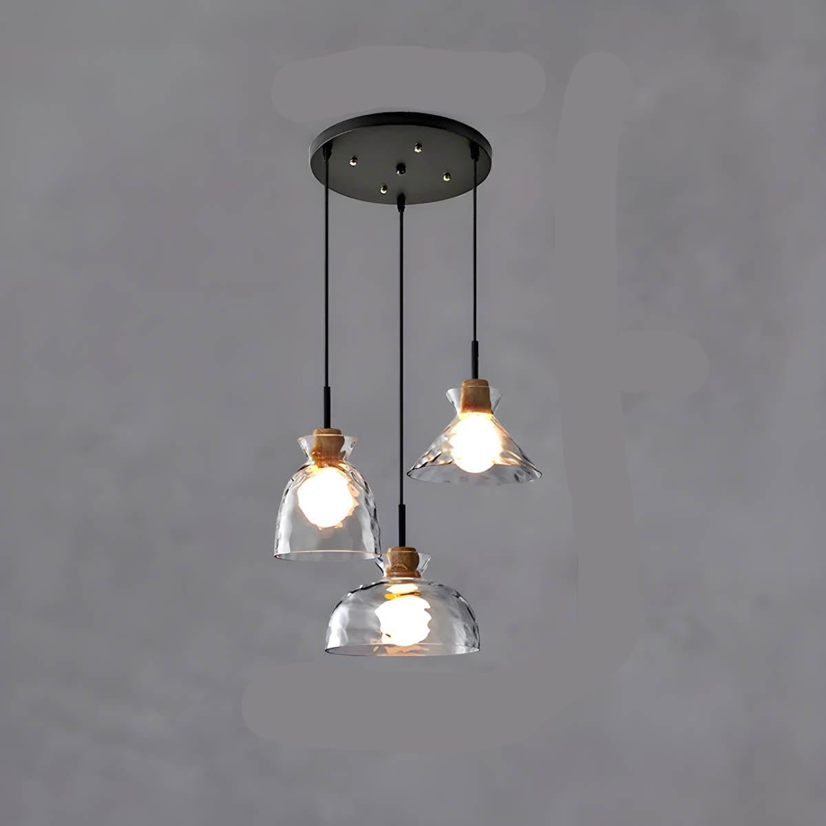 TOKYO Glass Chandelier - Minimalist LED Pendant with 1 or 3 Head Options