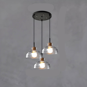 TOKYO Glass Chandelier - Minimalist LED Pendant with 1 or 3 Head Options