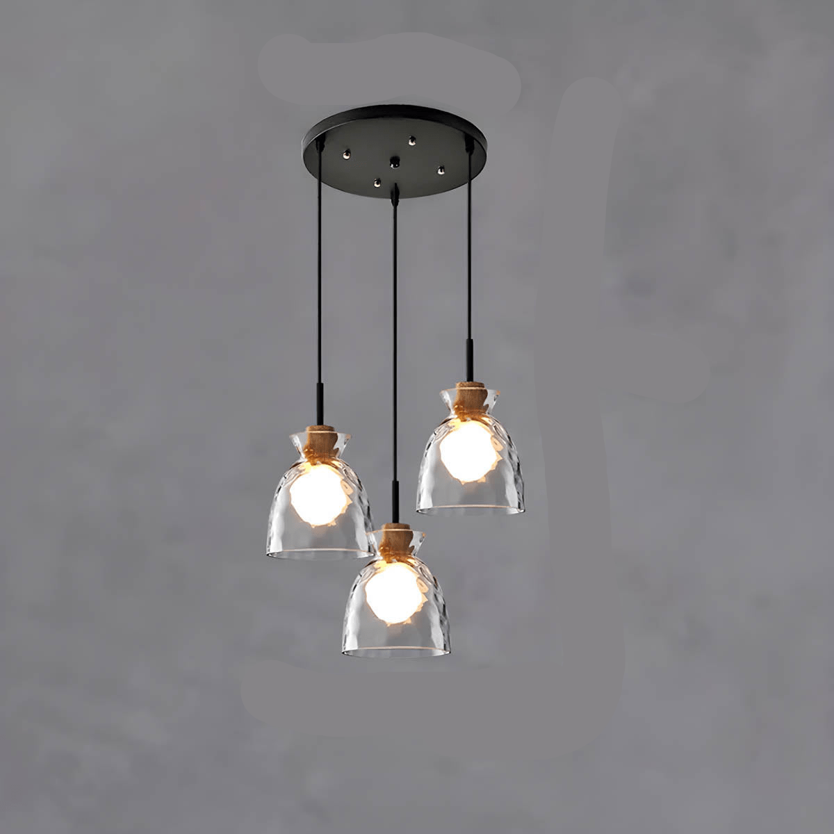 TOKYO Glass Chandelier - Minimalist LED Pendant with 1 or 3 Head Options