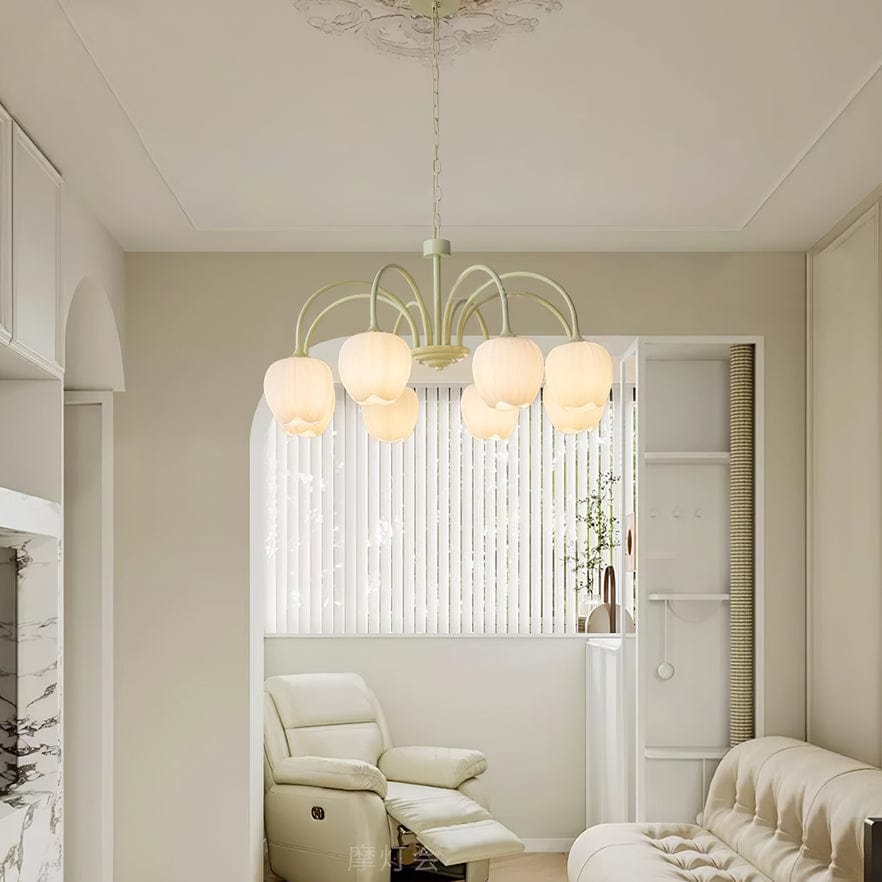 Tulip Matcha Chandelier - Elegant Floral-Inspired Lighting