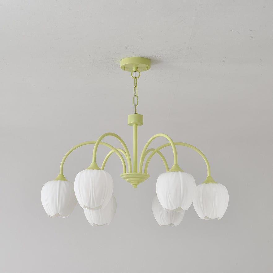 Tulip Matcha Chandelier - Elegant Floral-Inspired Lighting