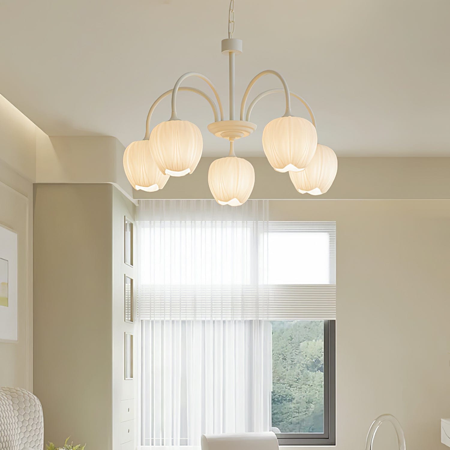 Tulip Matcha Chandelier - Elegant Floral-Inspired Lighting