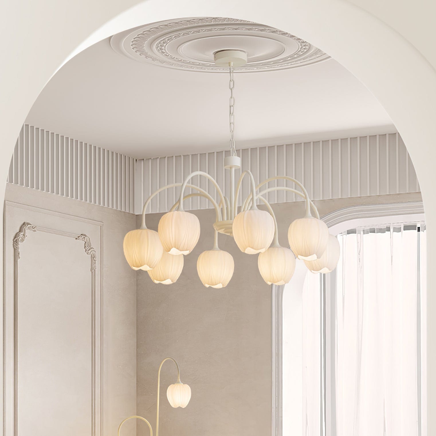 Tulip Matcha Chandelier - Elegant Floral-Inspired Lighting