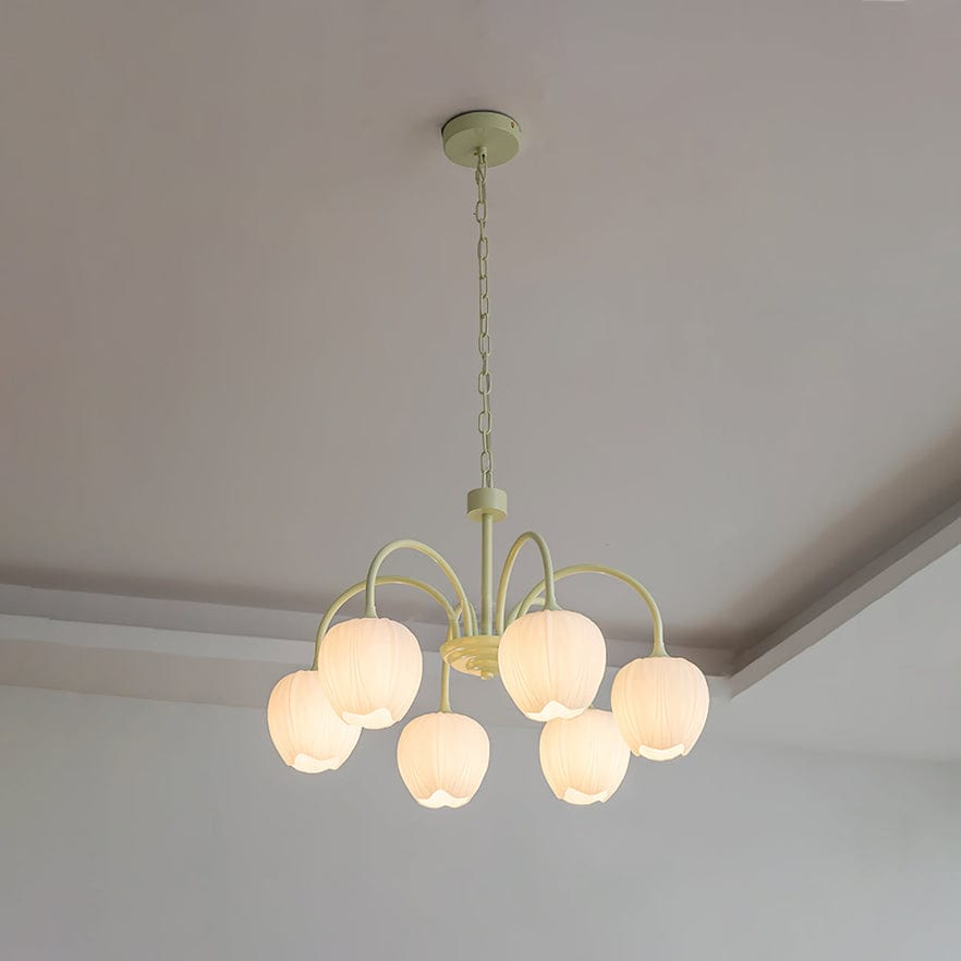 Tulip Matcha Chandelier - Elegant Floral-Inspired Lighting