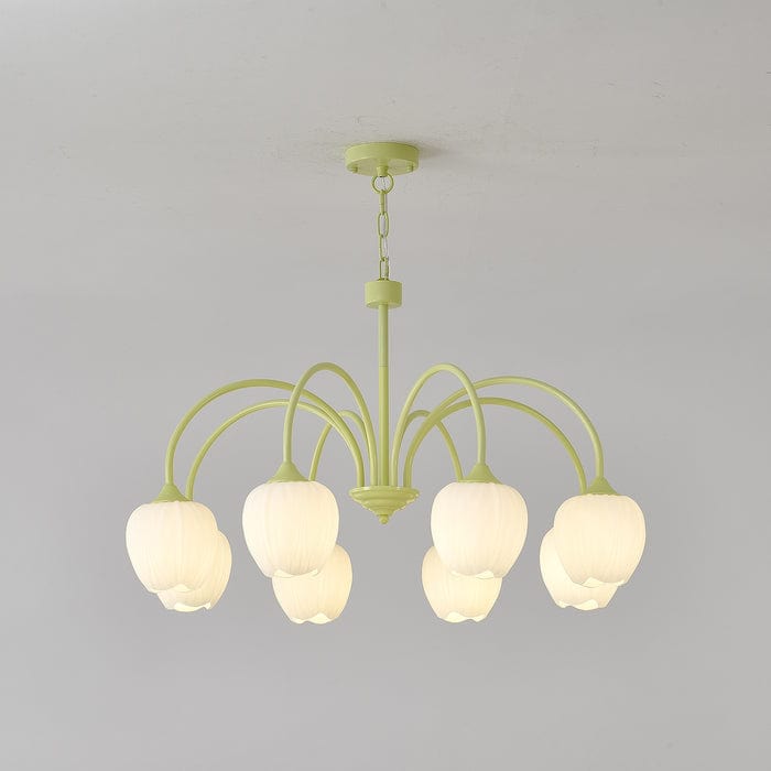 Tulip Matcha Chandelier - Elegant Floral-Inspired Lighting