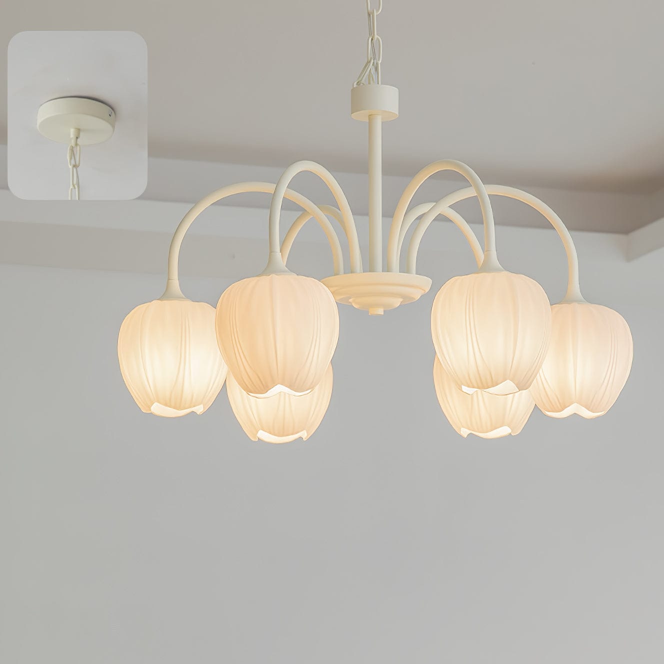 Tulip Matcha Chandelier - Elegant Floral-Inspired Lighting