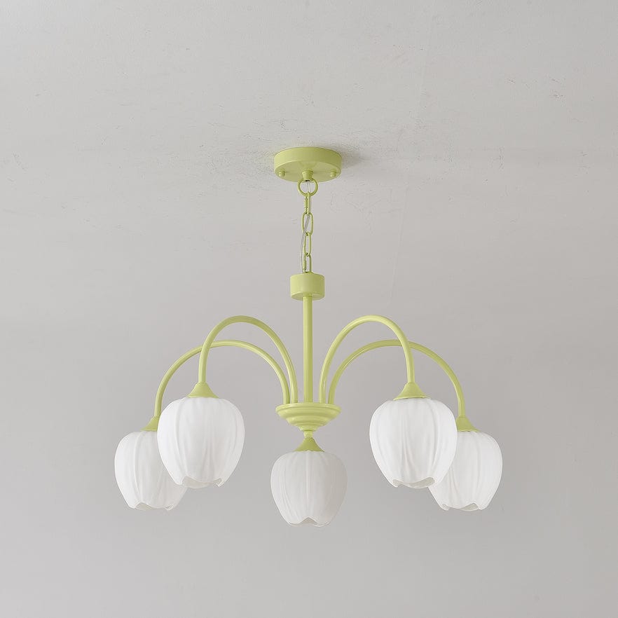 Tulip Matcha Chandelier - Elegant Floral-Inspired Lighting