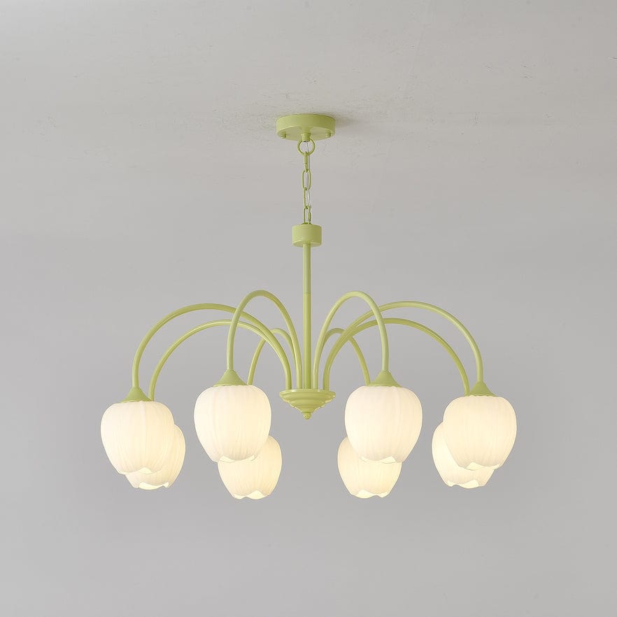 Tulip Matcha Chandelier - Elegant Floral-Inspired Lighting