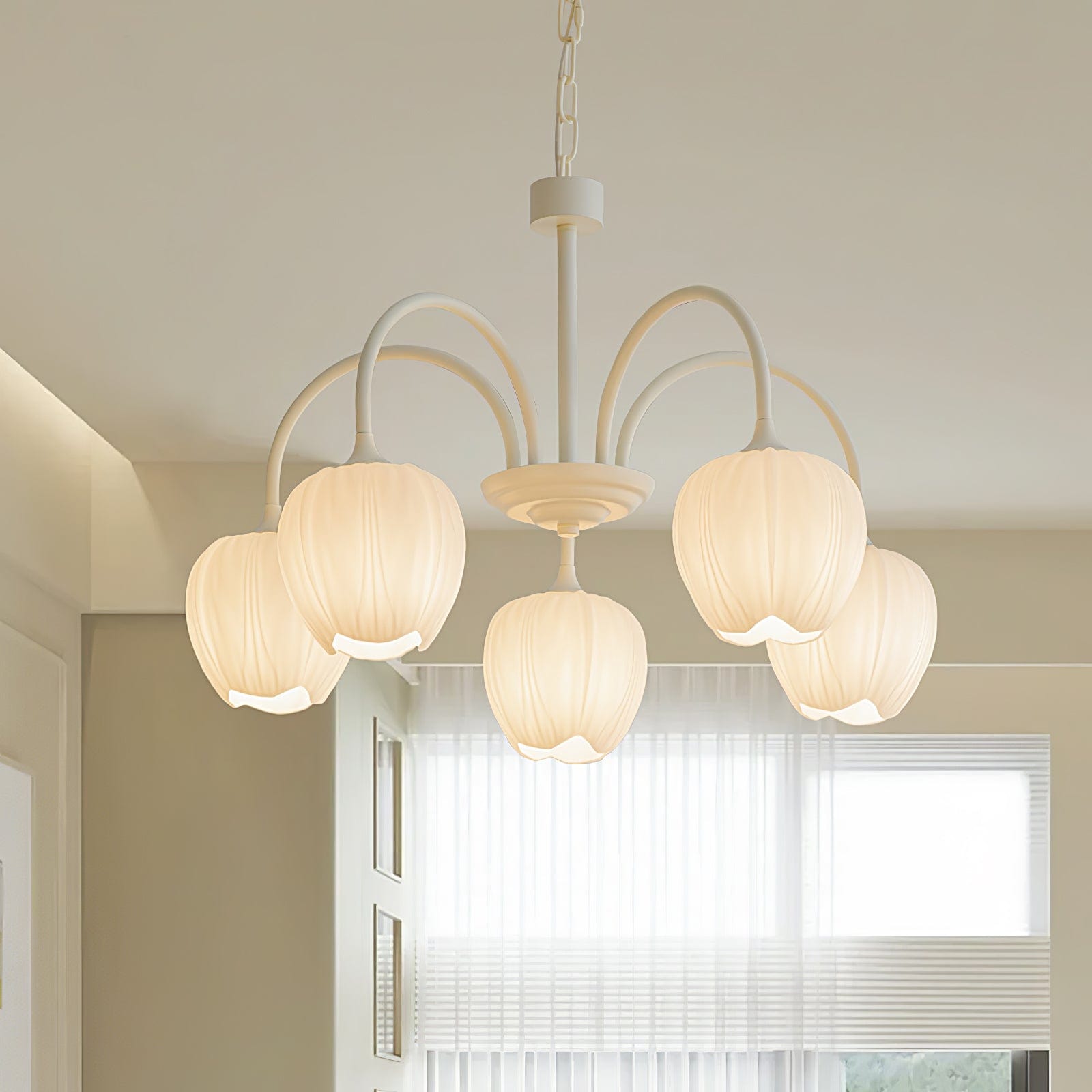 Tulip Matcha Chandelier - Elegant Floral-Inspired Lighting