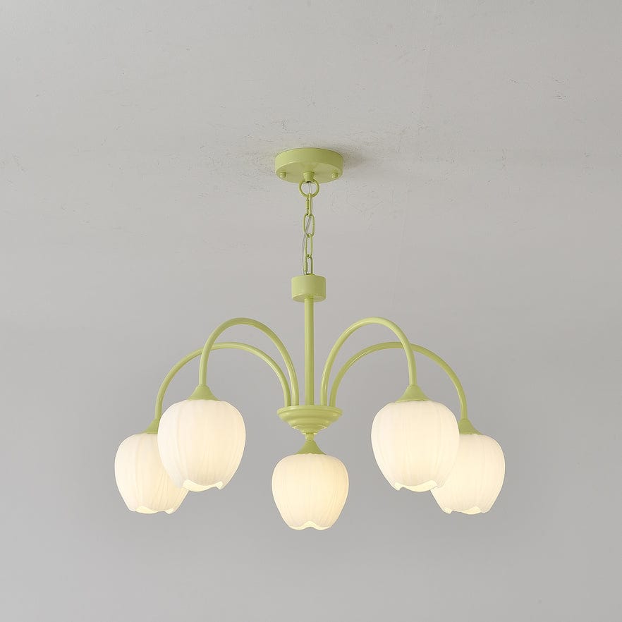 Tulip Matcha Chandelier - Elegant Floral-Inspired Lighting