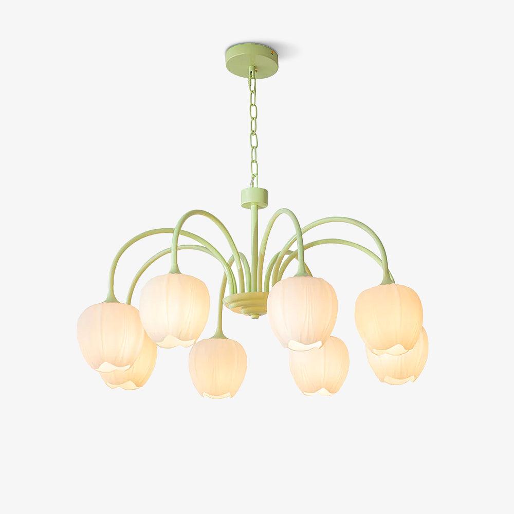 Tulip Matcha Chandelier - Elegant Floral-Inspired Lighting