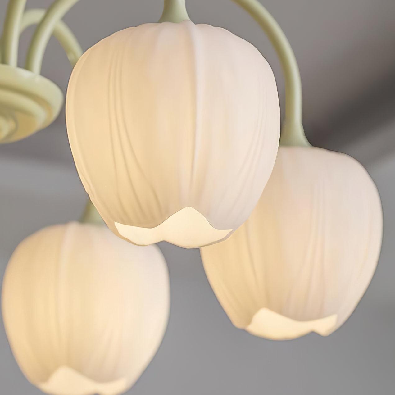 Tulip Matcha Chandelier - Elegant Floral-Inspired Lighting