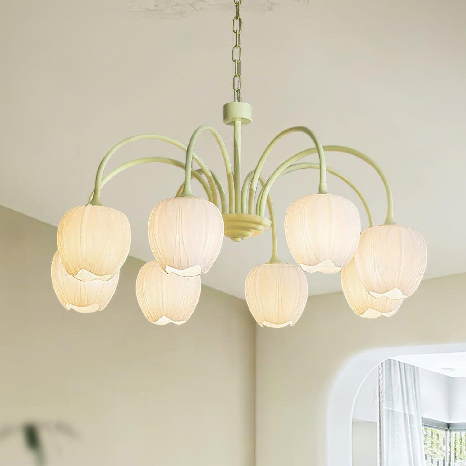 Tulip Matcha Chandelier - Elegant Floral-Inspired Lighting