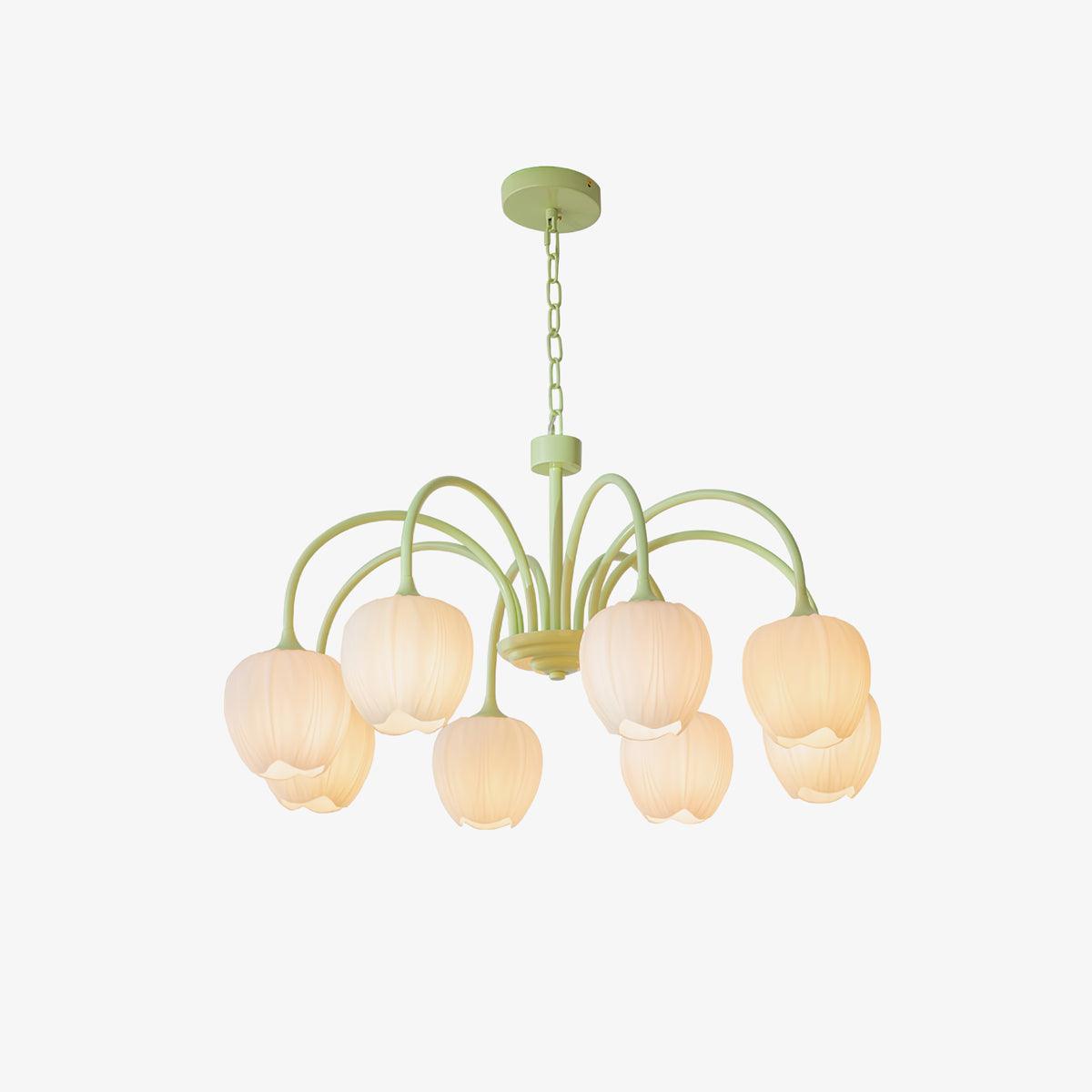 Tulip Matcha Chandelier - Elegant Floral-Inspired Lighting