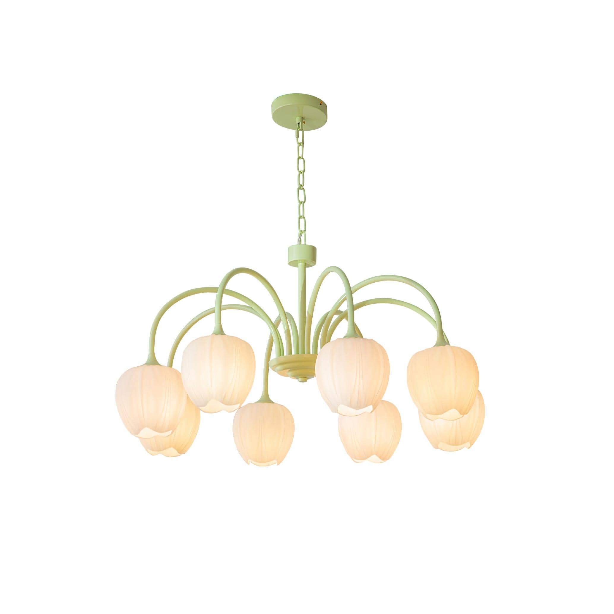 Tulip Matcha Chandelier - Elegant Floral-Inspired Lighting