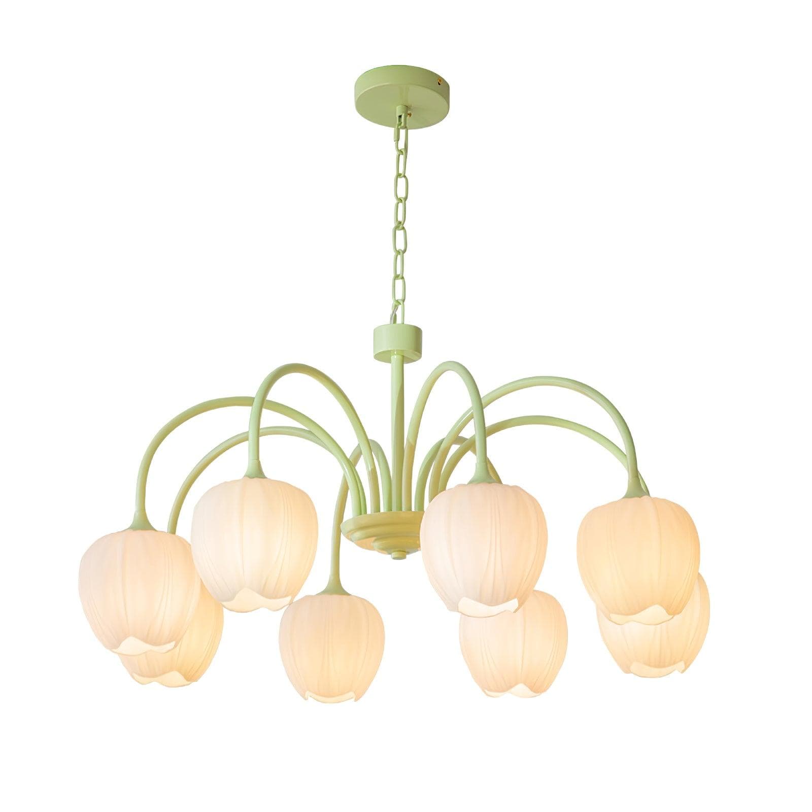 Tulip Matcha Chandelier - Elegant Floral-Inspired Lighting