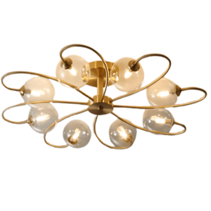 BLOOM Ceiling Light - Luxurious Gold Design with Clear Glass Shade