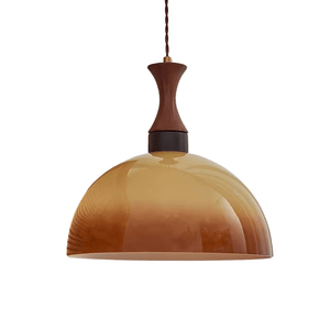 Retro Amber Glass Farmhouse Pendant Light - Vintage Elegance