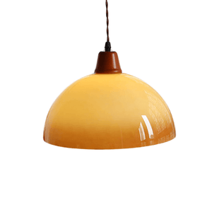 Retro Amber Glass Farmhouse Pendant Light - Vintage Elegance