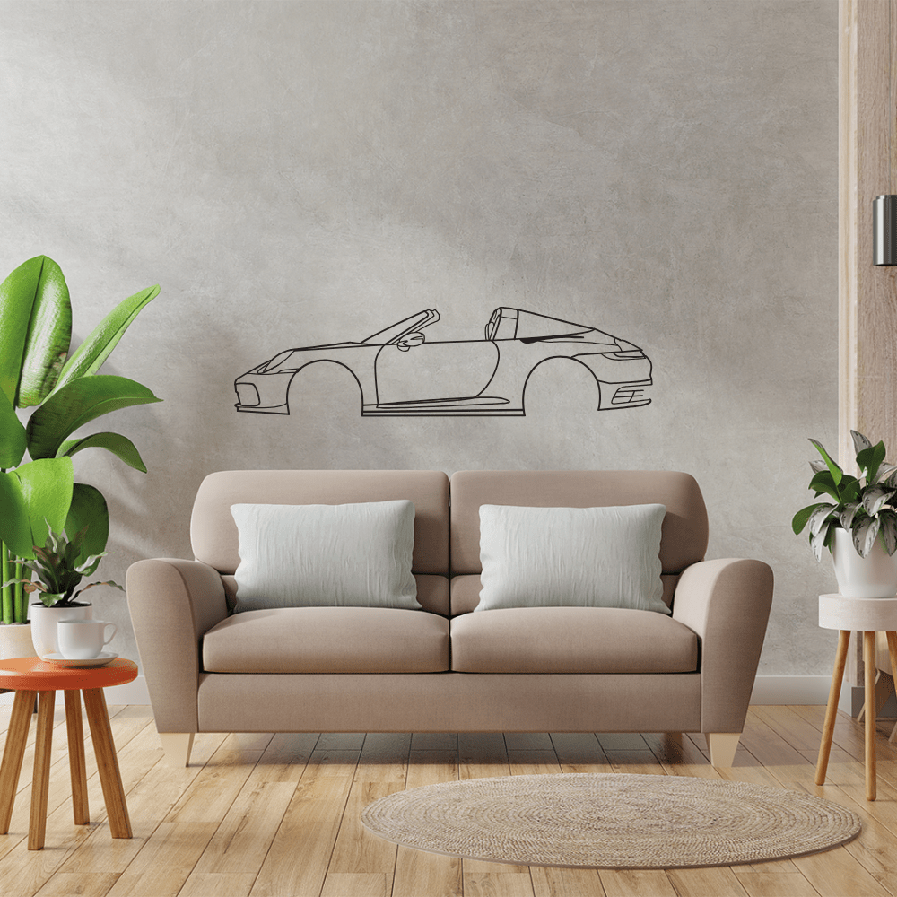 911 Targa 4S Custom Metal Wall Art | Iconic Sports Car Wall Decor