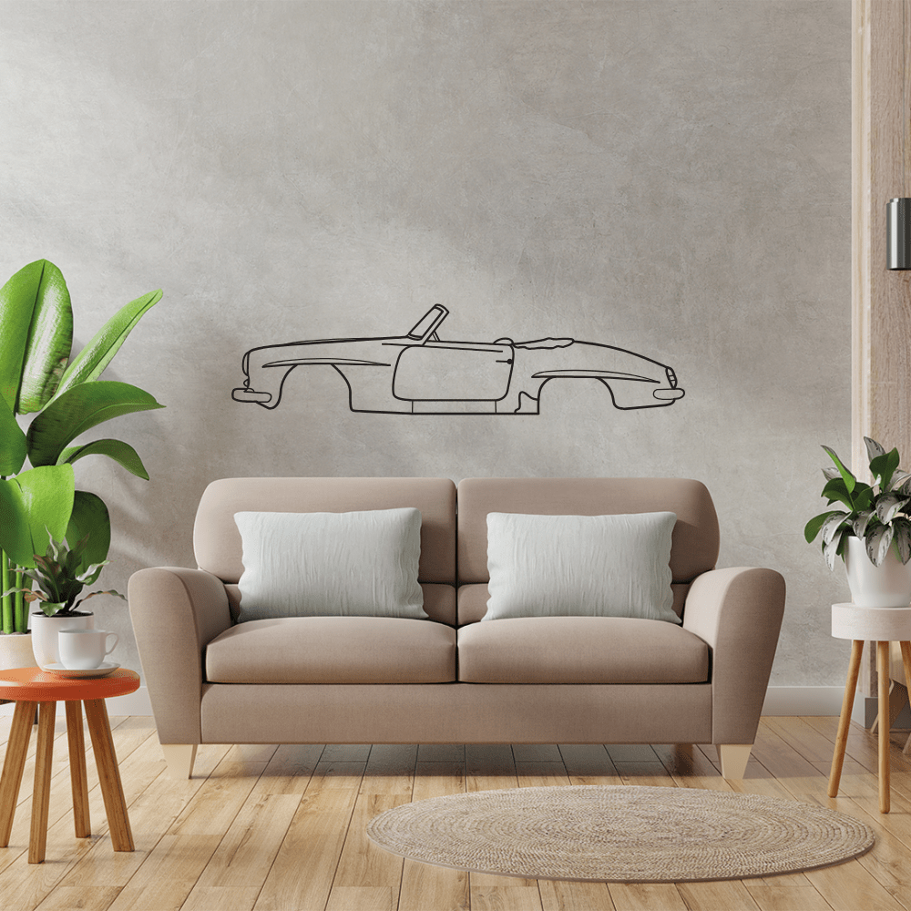 1956 SL 190 Metal Wall Art | Vintage Car Wall Decor