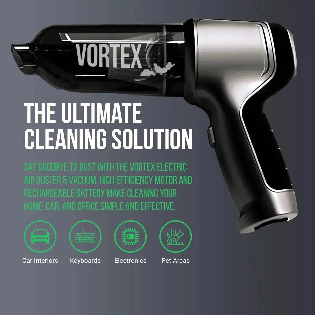 Vortex Electric Air Duster & Vacuum – Powerful & Portable