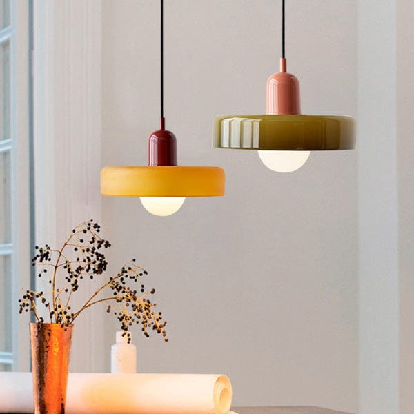 Stained Glass Pendant Light – Modern Bauhaus Design