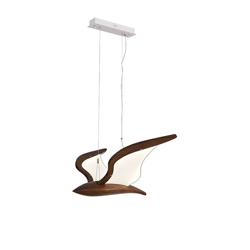 Warbler Chandelier - Nature-Inspired LED Lighting with Elegant Wooden Wings