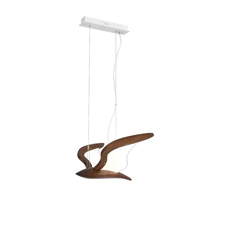 Warbler Chandelier - Nature-Inspired LED Lighting with Elegant Wooden Wings