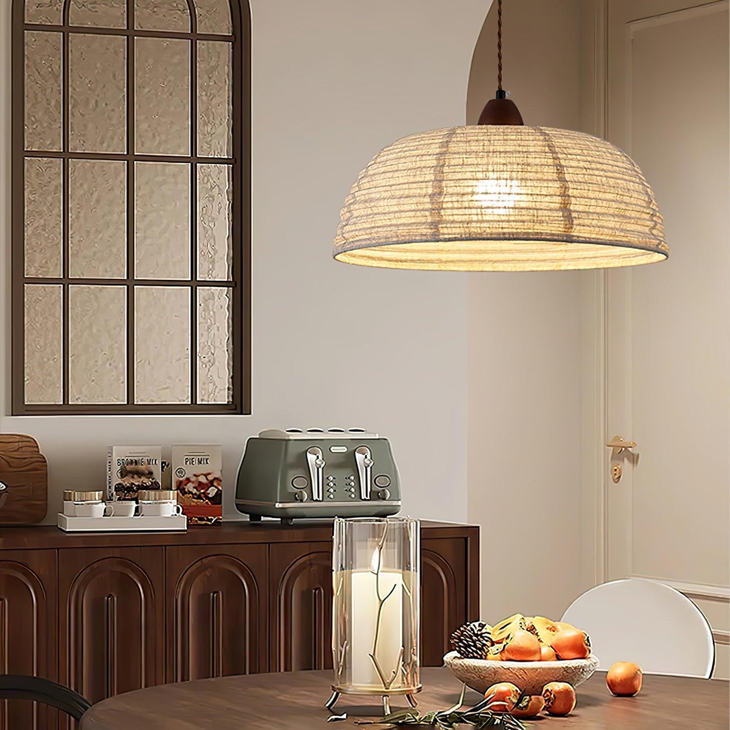 Wood and Fabric Series Pendant Lamp - Natural Elegance for Modern & Rustic Interiors