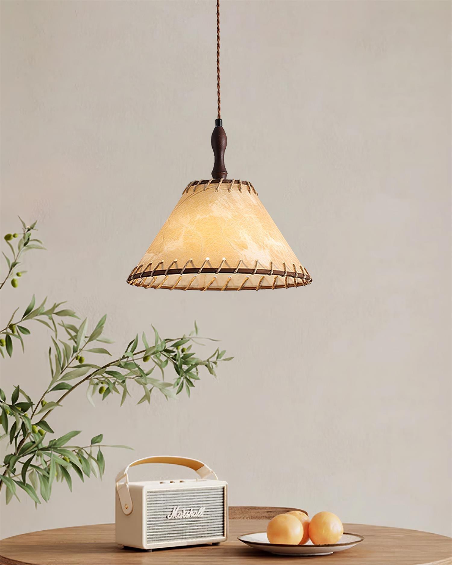 Wood and Fabric Series Pendant Lamp - Natural Elegance for Modern & Rustic Interiors