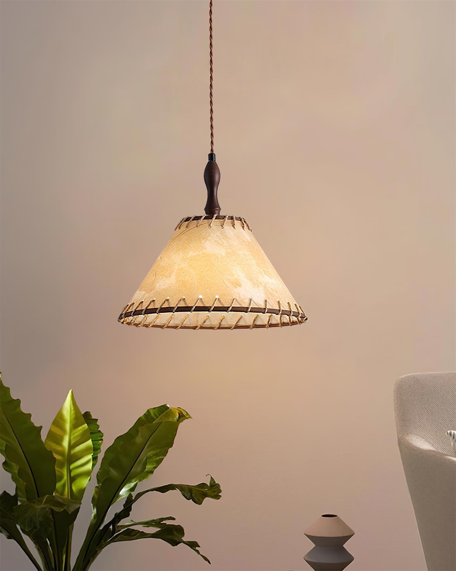 Wood and Fabric Series Pendant Lamp - Natural Elegance for Modern & Rustic Interiors