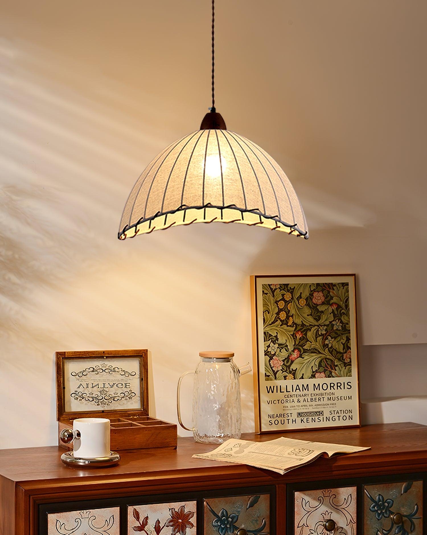 Wood and Fabric Series Pendant Lamp - Natural Elegance for Modern & Rustic Interiors