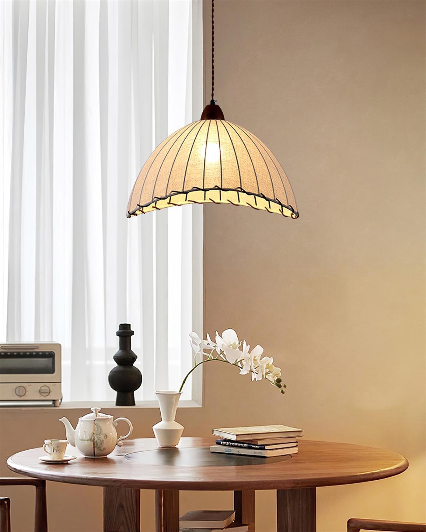 Wood and Fabric Series Pendant Lamp - Natural Elegance for Modern & Rustic Interiors