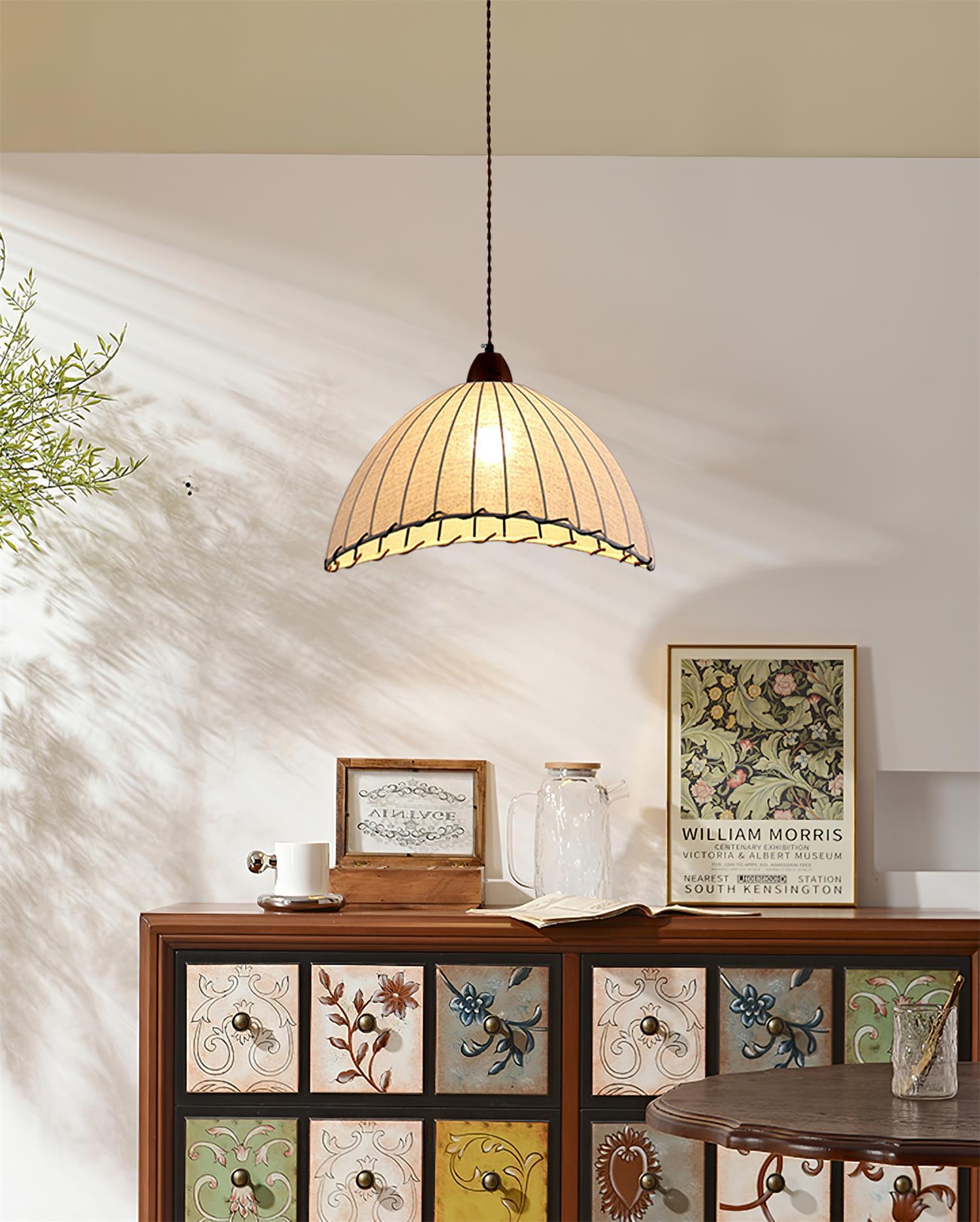 Wood and Fabric Series Pendant Lamp - Natural Elegance for Modern & Rustic Interiors