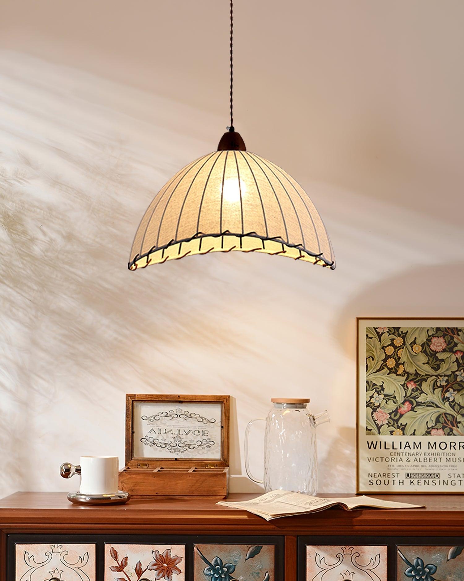 Wood and Fabric Series Pendant Lamp - Natural Elegance for Modern & Rustic Interiors