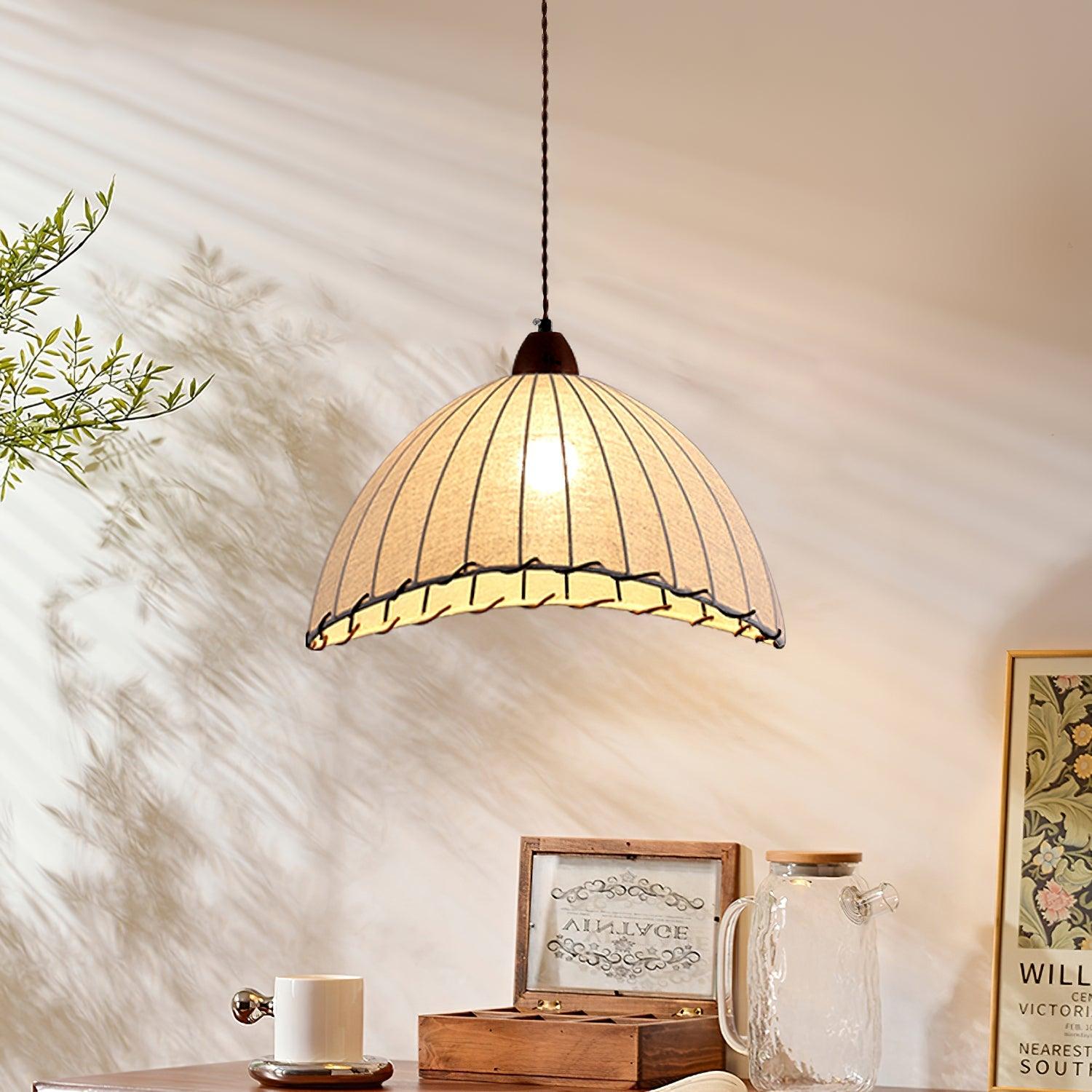 Wood and Fabric Series Pendant Lamp - Natural Elegance for Modern & Rustic Interiors