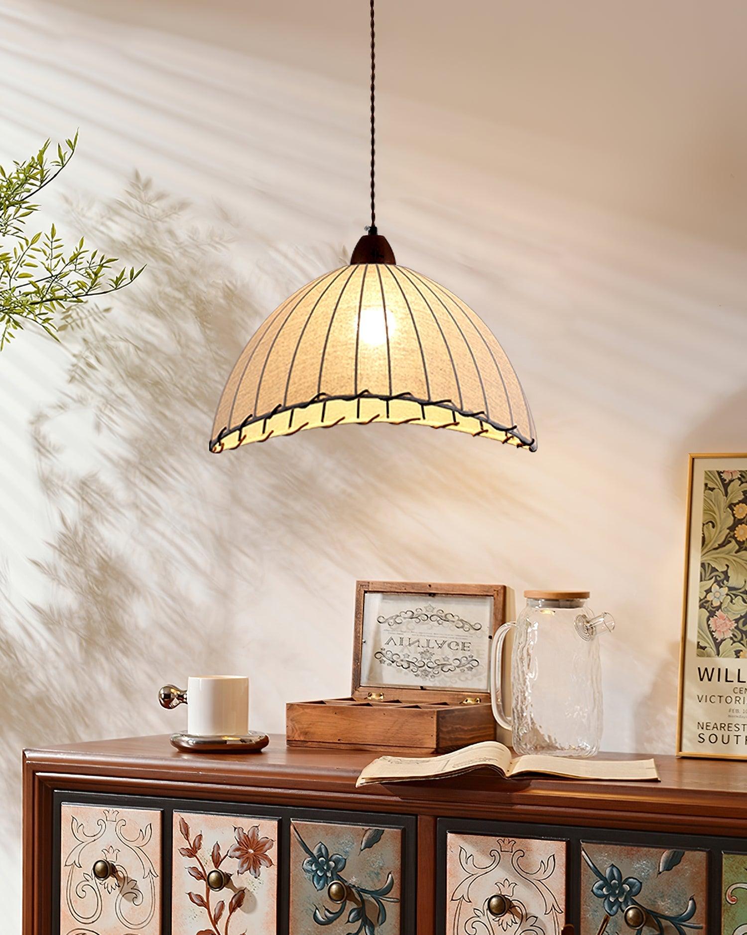 Wood and Fabric Series Pendant Lamp - Natural Elegance for Modern & Rustic Interiors