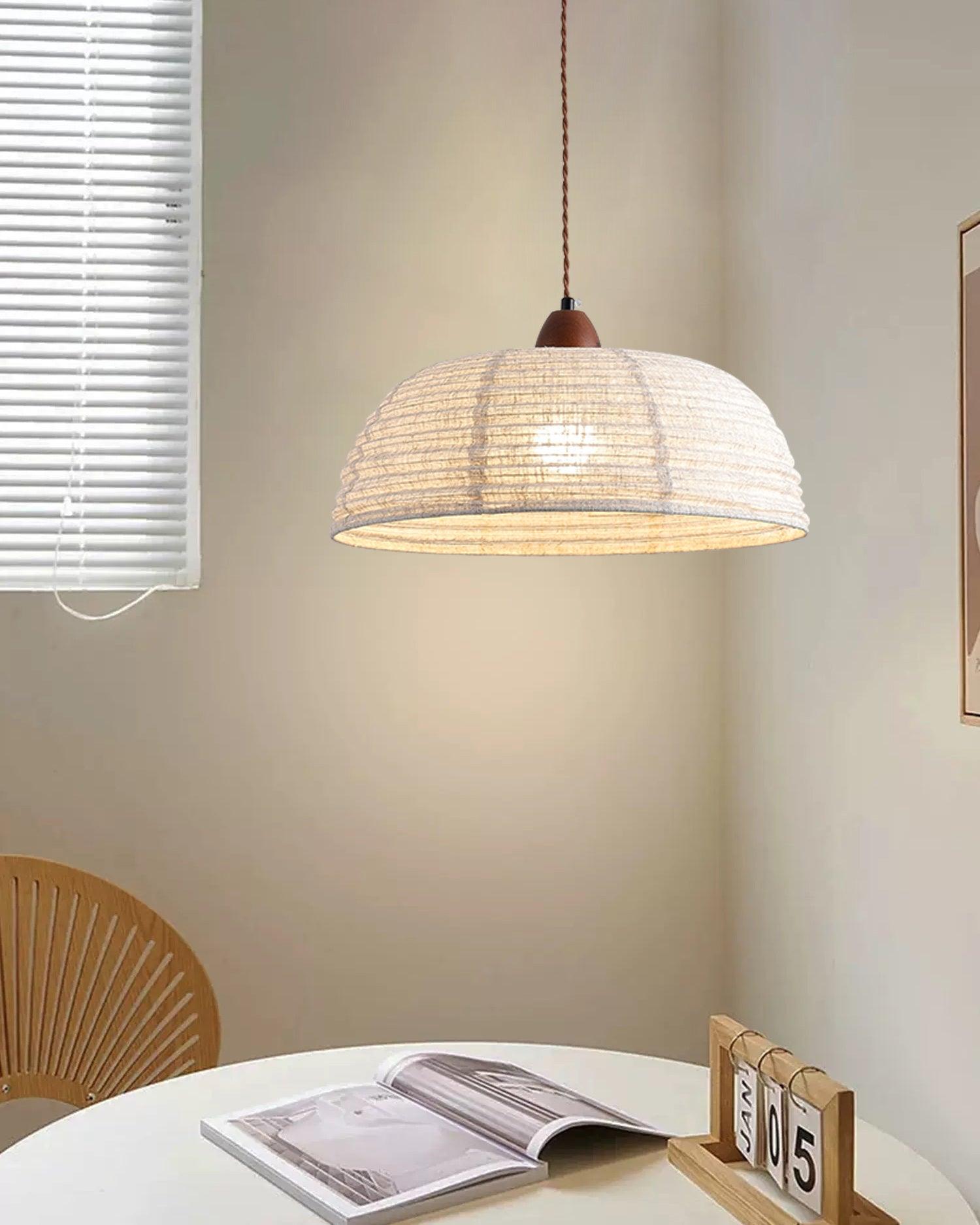 Wood and Fabric Series Pendant Lamp - Natural Elegance for Modern & Rustic Interiors