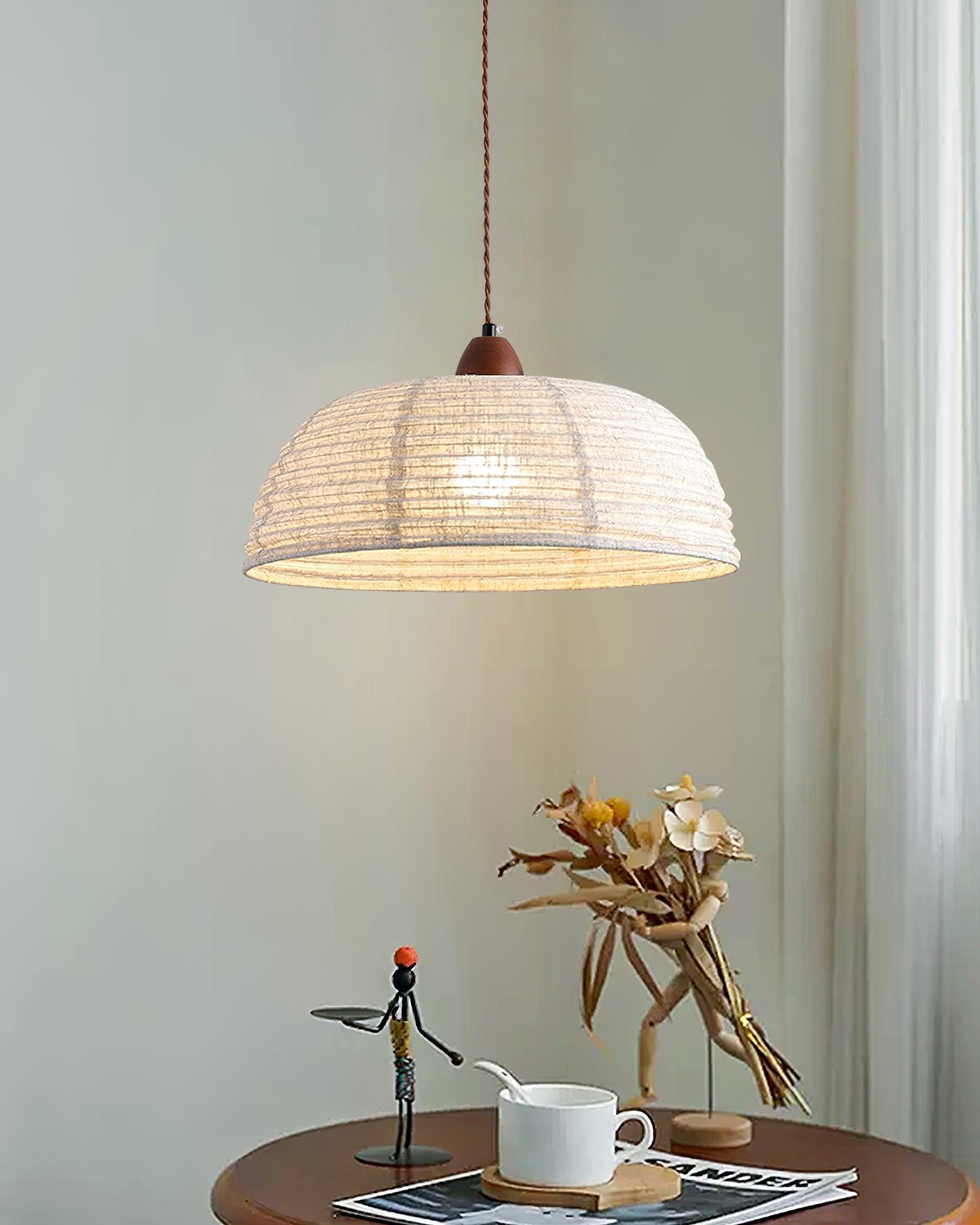 Wood and Fabric Series Pendant Lamp - Natural Elegance for Modern & Rustic Interiors